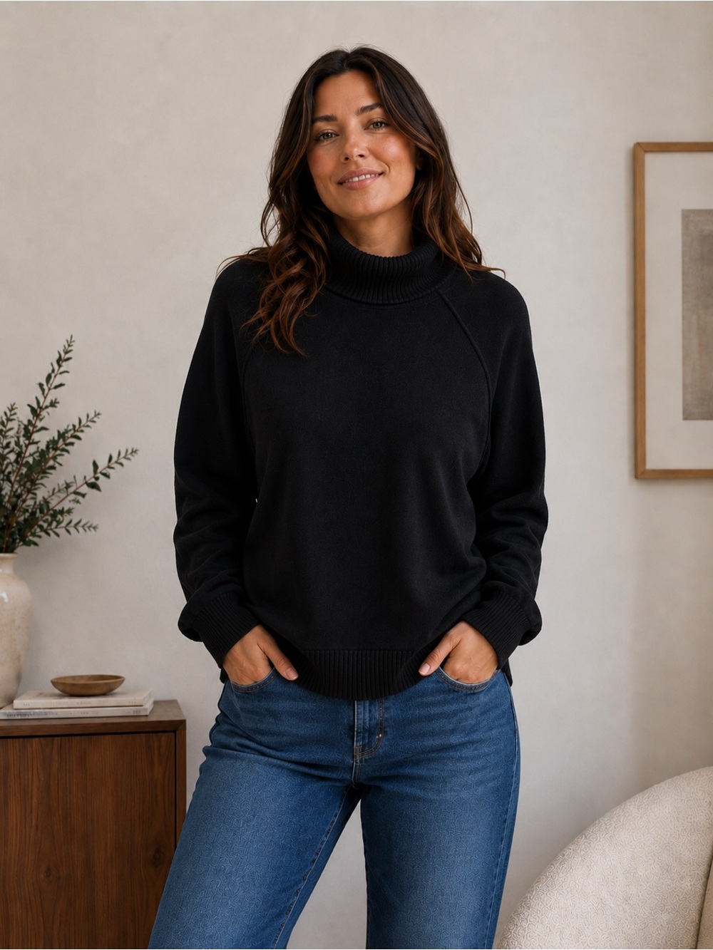 Karen Scott Black Turtleneck Sweater XXL Classic Minimalist Knit
